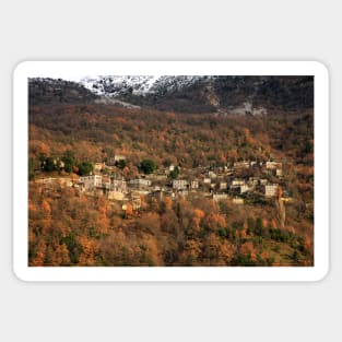 Autumn in Zagori - Mikro Papigo village Sticker